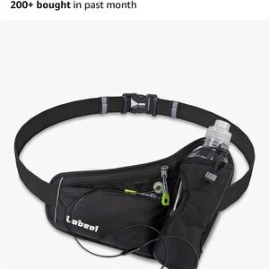 Black Running Waist Pack with Water Bottle Holder